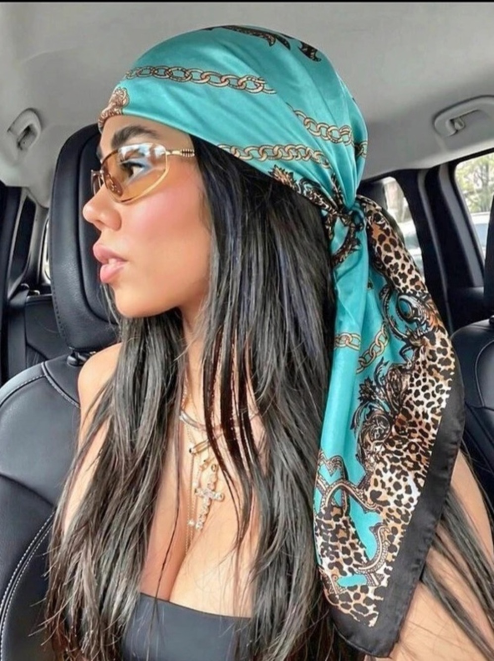 New Printed Green & Brown Scarf